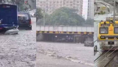 Photo of मुंबई में भारी बारिश से कई इलाकों में जलभराव, रेल और सड़क यातायात बाधित