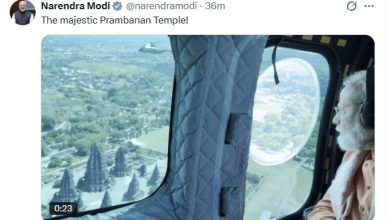 Photo of प्रधानमंत्री मोदी ने इंडोनेशिया के प्रम्बानन मंदिर का हवाई अवलोकन किया