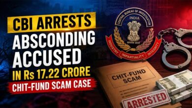 Photo of आर्थिक अपराधों पर सीबीआई का बड़ा प्रहार: 17.22 करोड़ रुपये के चिट फंड घोटाले में फरार मुख्य आरोपी गिरफ्तार